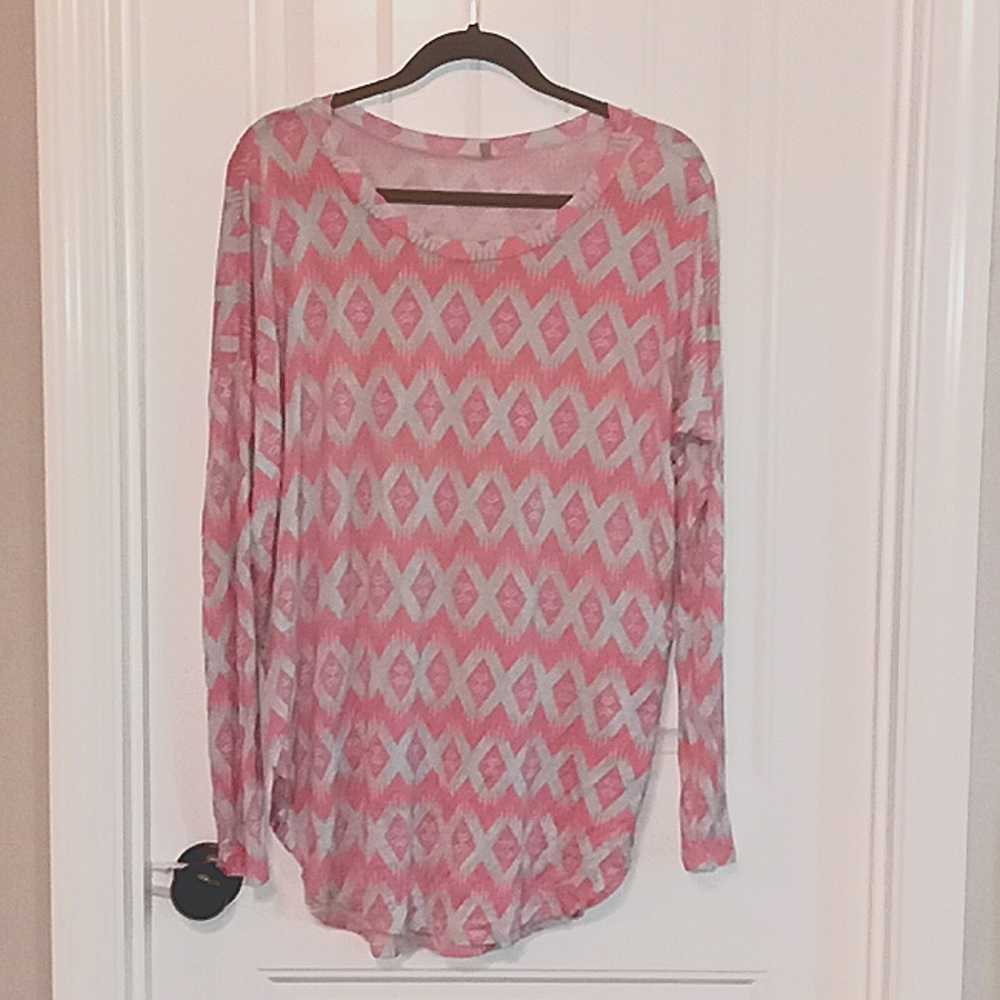 Coral and Light Blue Tunic Top